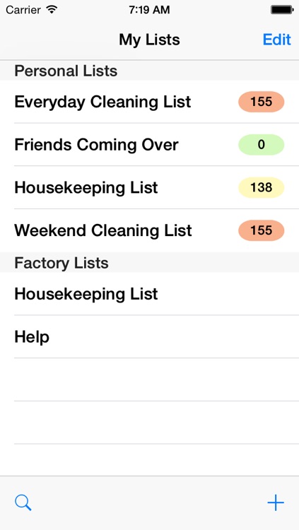 Housekeeping List