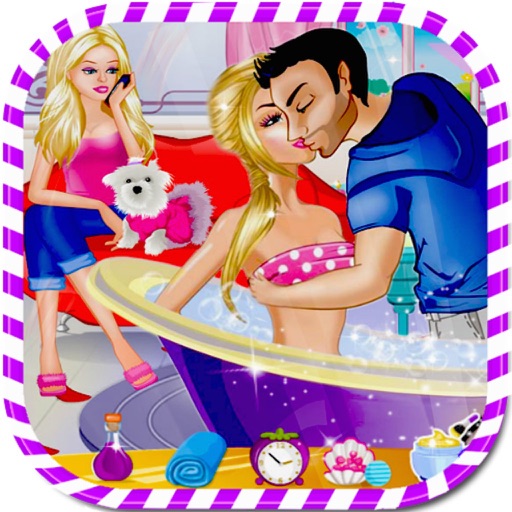 Lovers Kissing at Spa Salon iOS App