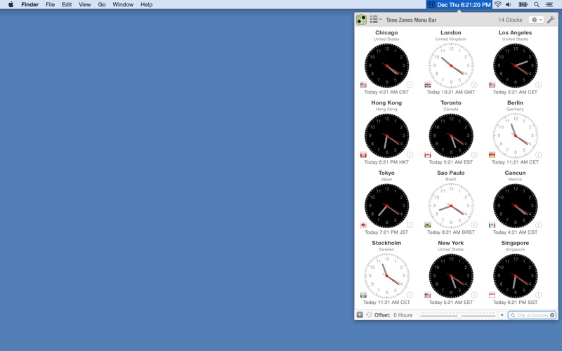 Time Zones Menu Bar thumbnail 1