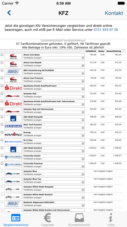 easy eVB - Kfz Versicherungen