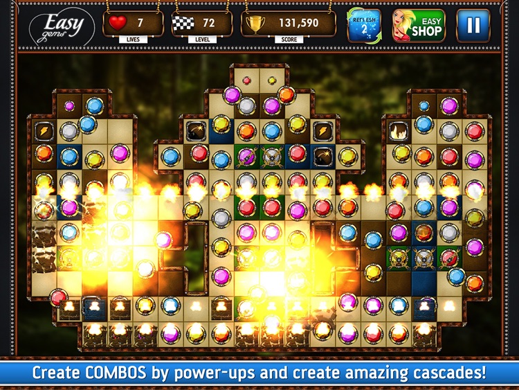 Easy Gems Free: Amazing Match 3 Puzzle screenshot-0