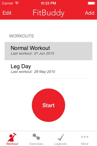 FitBuddy Gym Tracker - Workout Journal and Exercise Log. The Simple Fitness Tracker screenshot 3