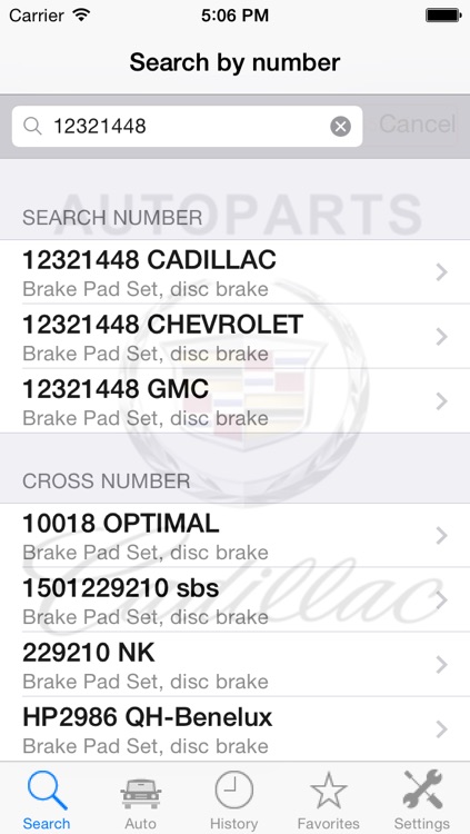 Autoparts for Cadillac