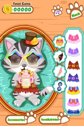 Cute kitty - Pet feeding Dressup develop game screenshot 2