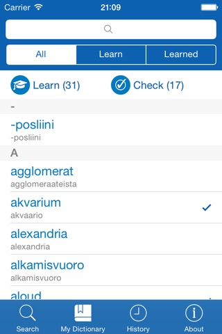 Swedish <> Finnish Dictionary + Vocabulary trainer screenshot 3