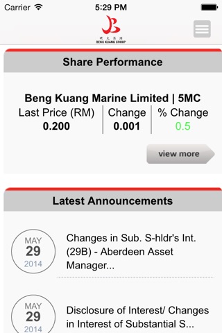 Beng Kuang Marine Investor Relations screenshot 2