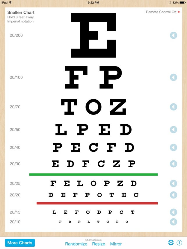 Eye Exam Snellen Chart