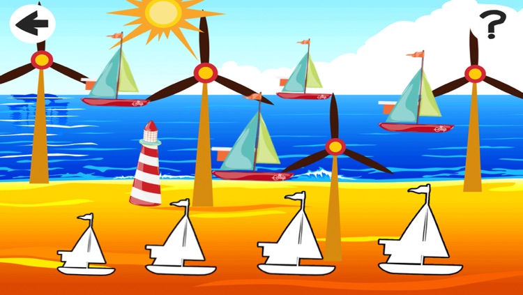 A Sort By Size Game for Children: Learn and Play with Sailing Boat