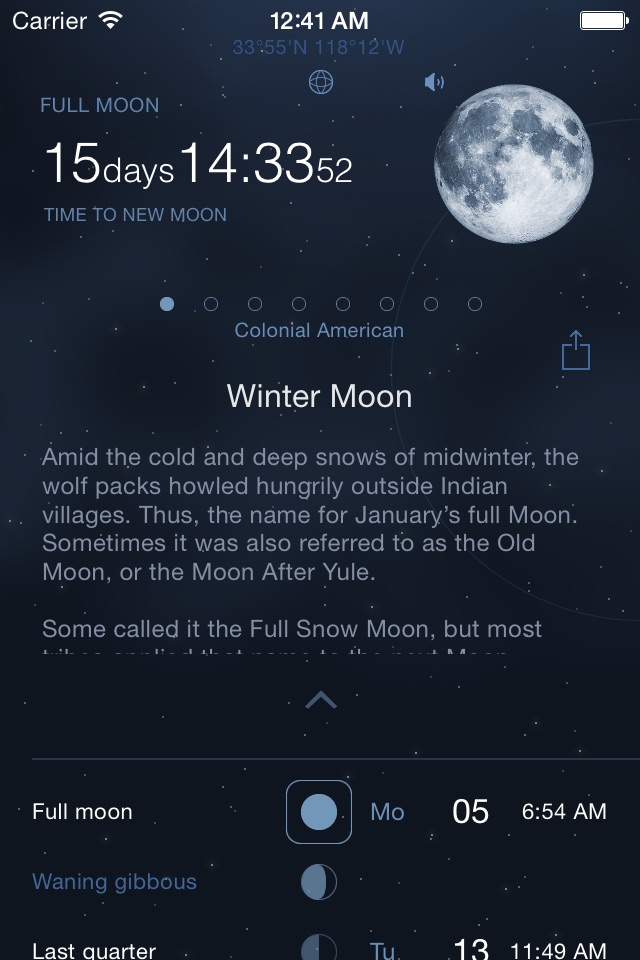 Moon Phases Deluxe - Full and New Moon Calendar screenshot 2