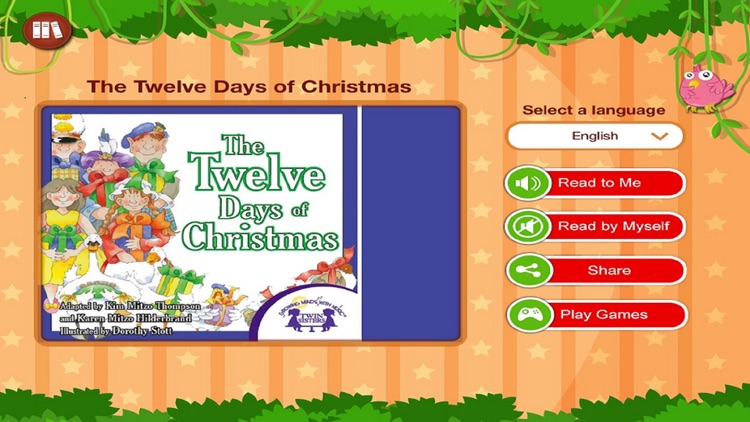 The Twelve Days Of Christmas - Read along interactive Christmas eBook, songbook for Kids, Parents and Teachers