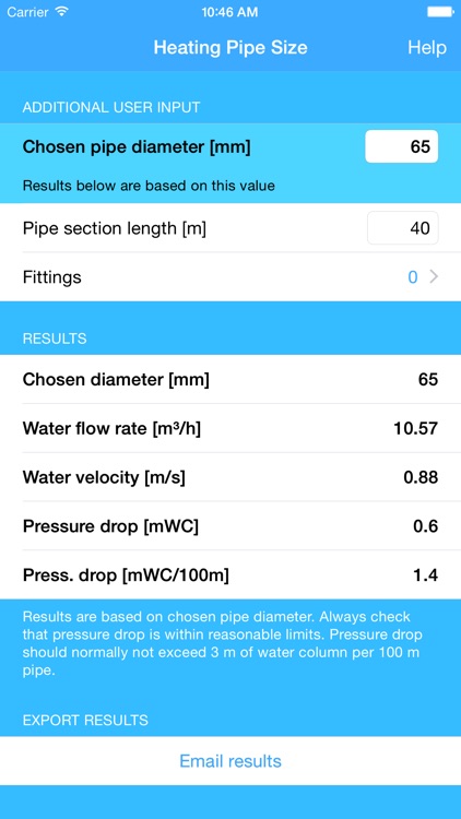 Heating Pipe Size: pipe sizing & pressure drop calculation for hydronic heating & cooling systems