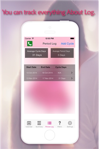 Period Logs Diary - Period Tracker, Menstrual Calendar & Ovulation / Fertility Diary screenshot 2