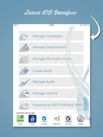 ISO 27002 audit app - náhled