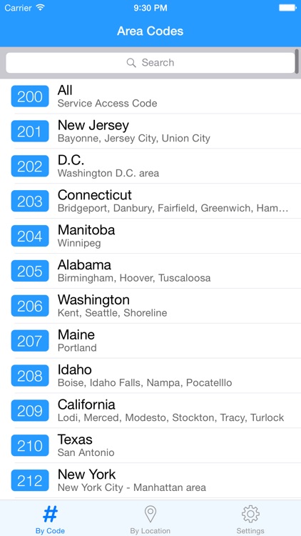 Area Code Lookup