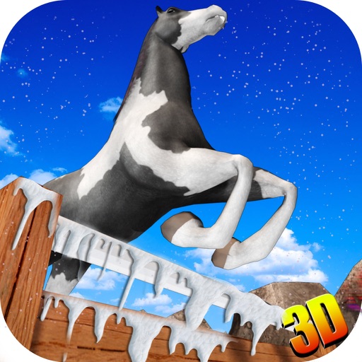 Horse Jungle Run 3D - Real Derby Stallion Riding Game in Snow Valley Icon