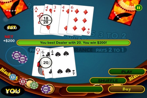 A Sweet Series of Fun Blackjack Mania - Double-down and Win Big Casino screenshot 2