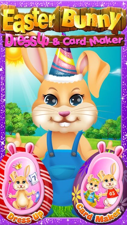 Easter Bunny Dress Up and Card Maker - Decorate Funny Bunnies & Eggs