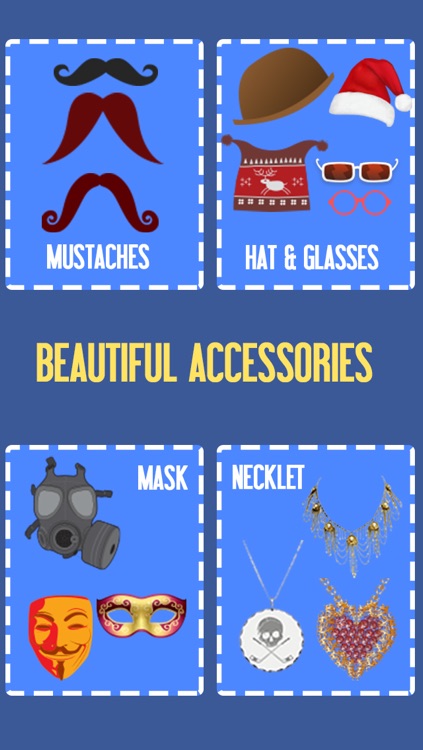 Fun Photo – Face Accessories, Emoticon, Text Over Pic