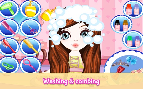 A Makeover Fashion Princess Hair Salon - fun little dress-up game for kids screenshot 3