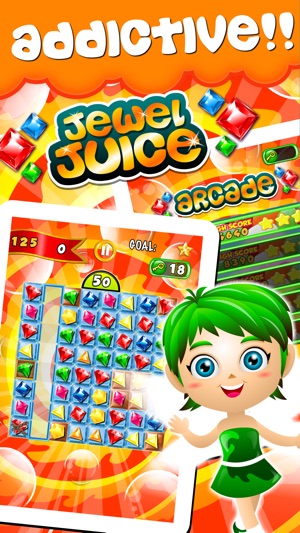 Jewel's Juice Match-3 - diamond game and kids digger's mania(圖1)-速報App