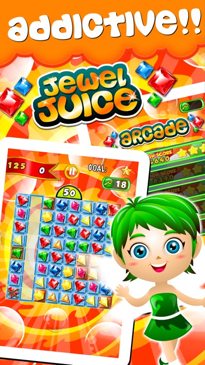 Jewel's Juice Match-3 - diamond game and kids digger's mania