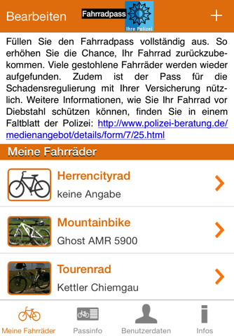 Fahrradpass screenshot 2