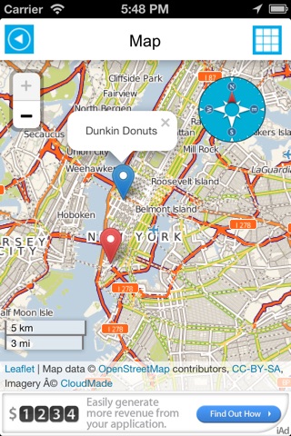 New York offline road map, guide & hotels (FREE edition) screenshot 2