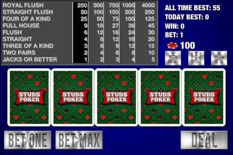 Studs Poker Casino - Free Video Poker, Jacks or Better, Las Vegas Style Card Games screenshot 4