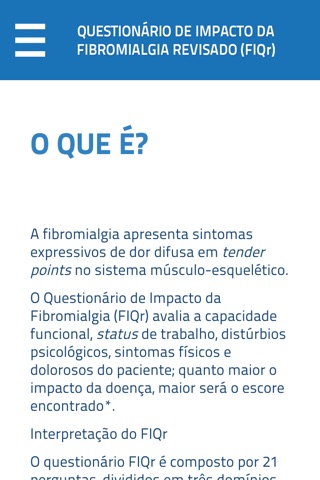 FIQr - Questionário de Impacto da Fibromialgia Revisado screenshot 2