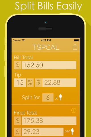 Tipcal - Bill Calculator screenshot 2