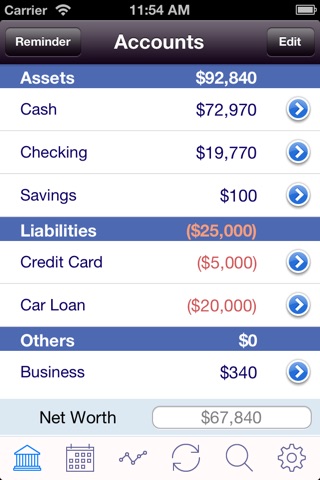 iAccount Pro - Checkbook, Spending, Income and Accounts Tracker screenshot 2