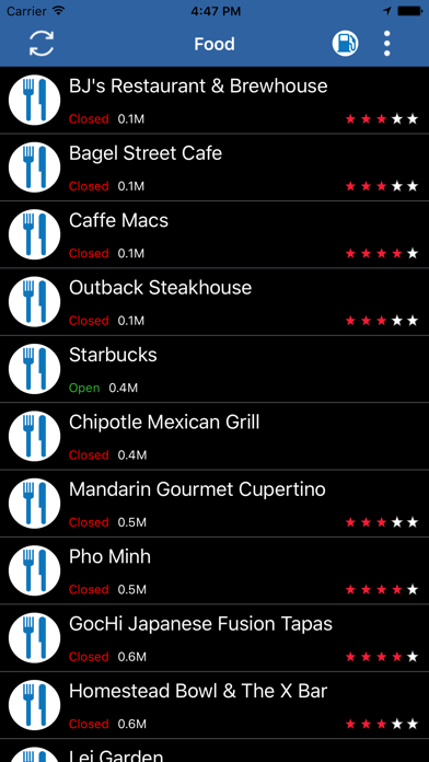 Food Finder for Apple Watch screenshot
