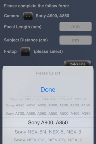 DOF Calculator for camera screenshot 3