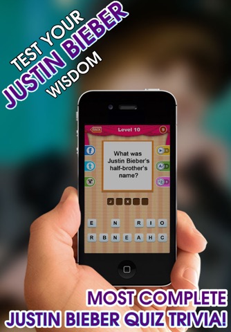 Trivia for Justin Bieber Fan - Guess the Pop Star and Teen Quiz screenshot 2