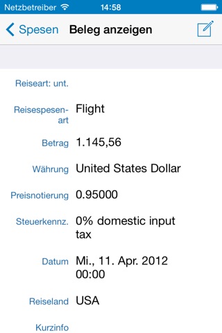 SAP Travel Expense Report screenshot 3