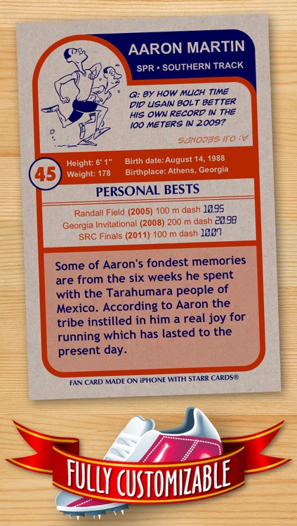 Track and Field Card Maker - Make Your Own Custom Track and Field Cards with Starr Cards