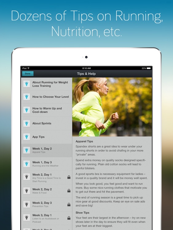 Running for Weight Loss for iPad: training plan, how-to-lose-weight tips by Red Rock Apps screenshot-3