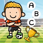 农行动画拼字比赛儿童：学习英语阅读与写作与足球世界杯的数字。游戏的乐趣为孩子和家