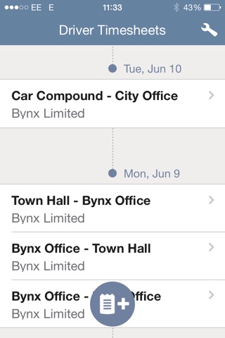 Driver mobile Time sheet - Bynx screenshot 2