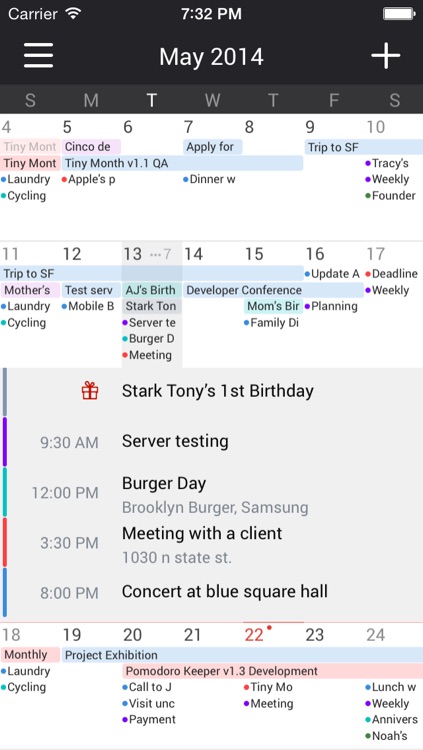 Tiny Month - Easy calendar app for iCal, Google, Outlook, Exchange and more