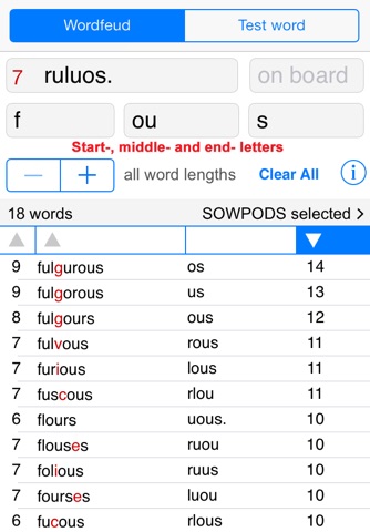 Words Finder Wordfeud/SOWPODS screenshot 2