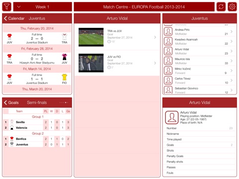 EUROPA Football 2014-2015 - Match Centre screenshot 3