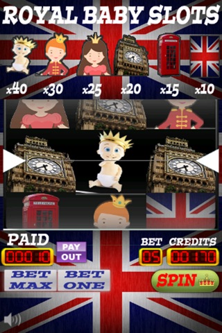 Royal Baby Slot Machine - Prince William and Kate Middleton Edition in London, England with Cool Brittania References and Landmarks screenshot 2