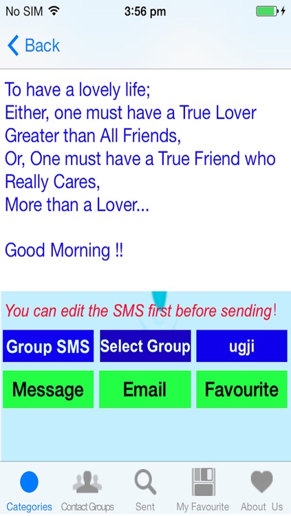 Greeting message(group message, text SMS)