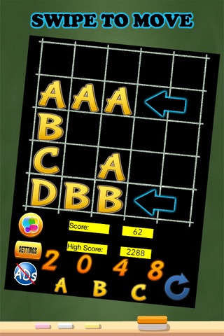 A 2048 Alphabet Game-Match 2 Tiles Puzzle screenshot 2