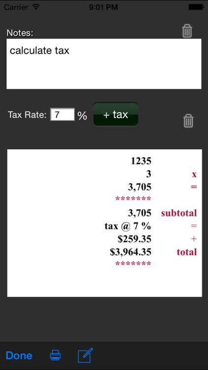 Printing Tape Calculator for iPad and iPhone