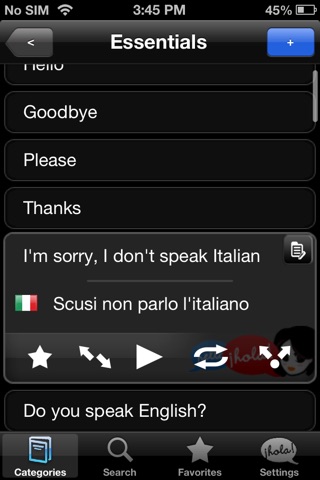 Lingopal Italian LITE - talking phrasebook screenshot 2
