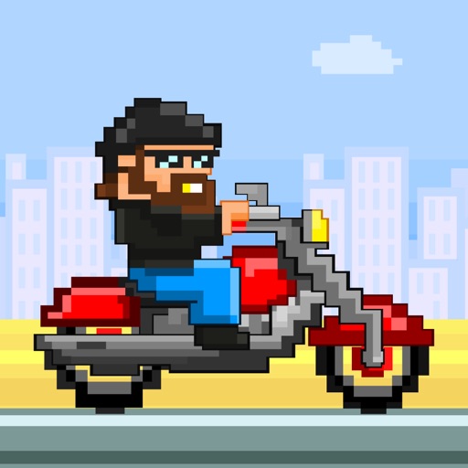 Beach Bikers - Free Retro 8-bit Pixel Motorcycle Games iOS App