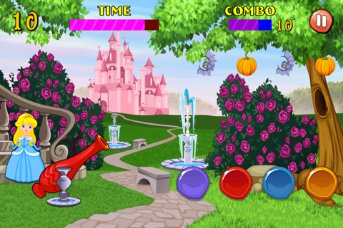 Little Princess Cinderella - Match Colors and Pop Bubbles Game screenshot 2