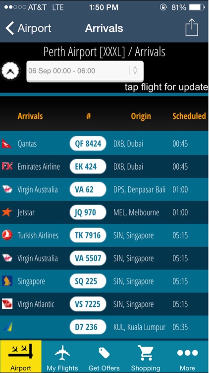Perth Airport (PER) Flight Tracker Radar